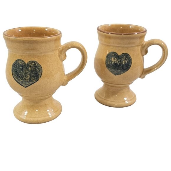 Pfaltzgraff America MAFA Folk Art Pedestal 9 Oz Footed Stoneware Mug – Set of 2 - Picture 12 of 16